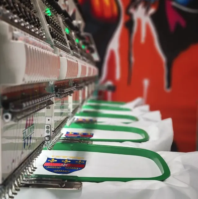 Embroidery run in progress at Ripprint