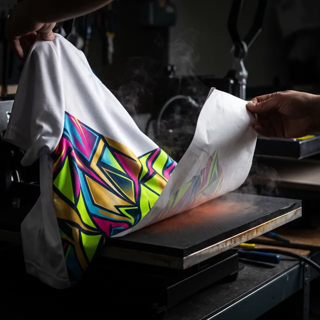 Sublimated jersey peeled off a heat press