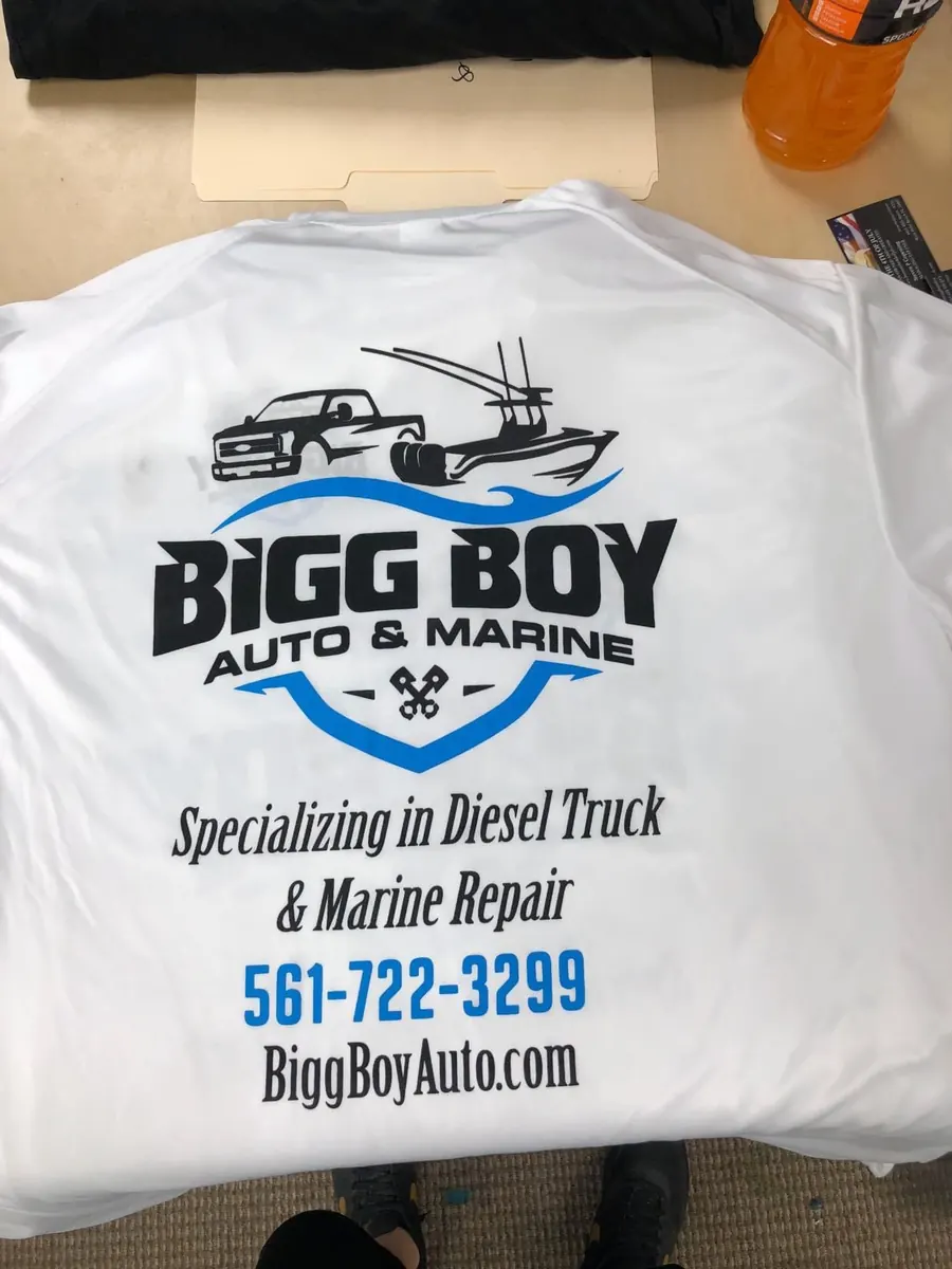 Bigg Boy Auto and Marine screen printed tee